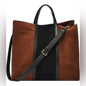 Fossil two-tone suede tote